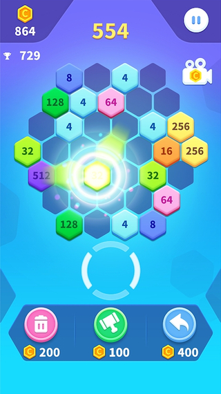 2048六邊形方塊3