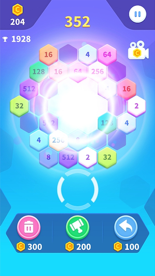 2048六邊形方塊4