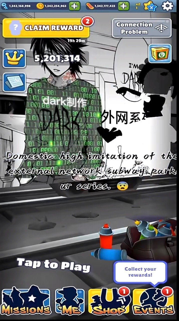 dark高仿外國(guó)黑色地鐵跑酷1