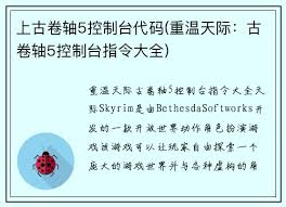 上古卷軸5控制臺(tái)代碼有哪些