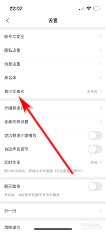 yy如何开启青少年模式